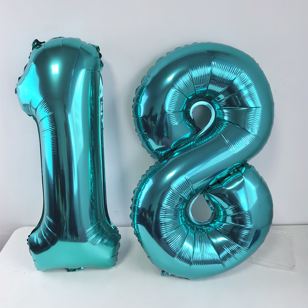 32inch Teal Blue Number 18 Bal - Balloon Pump Hand 评论和价格