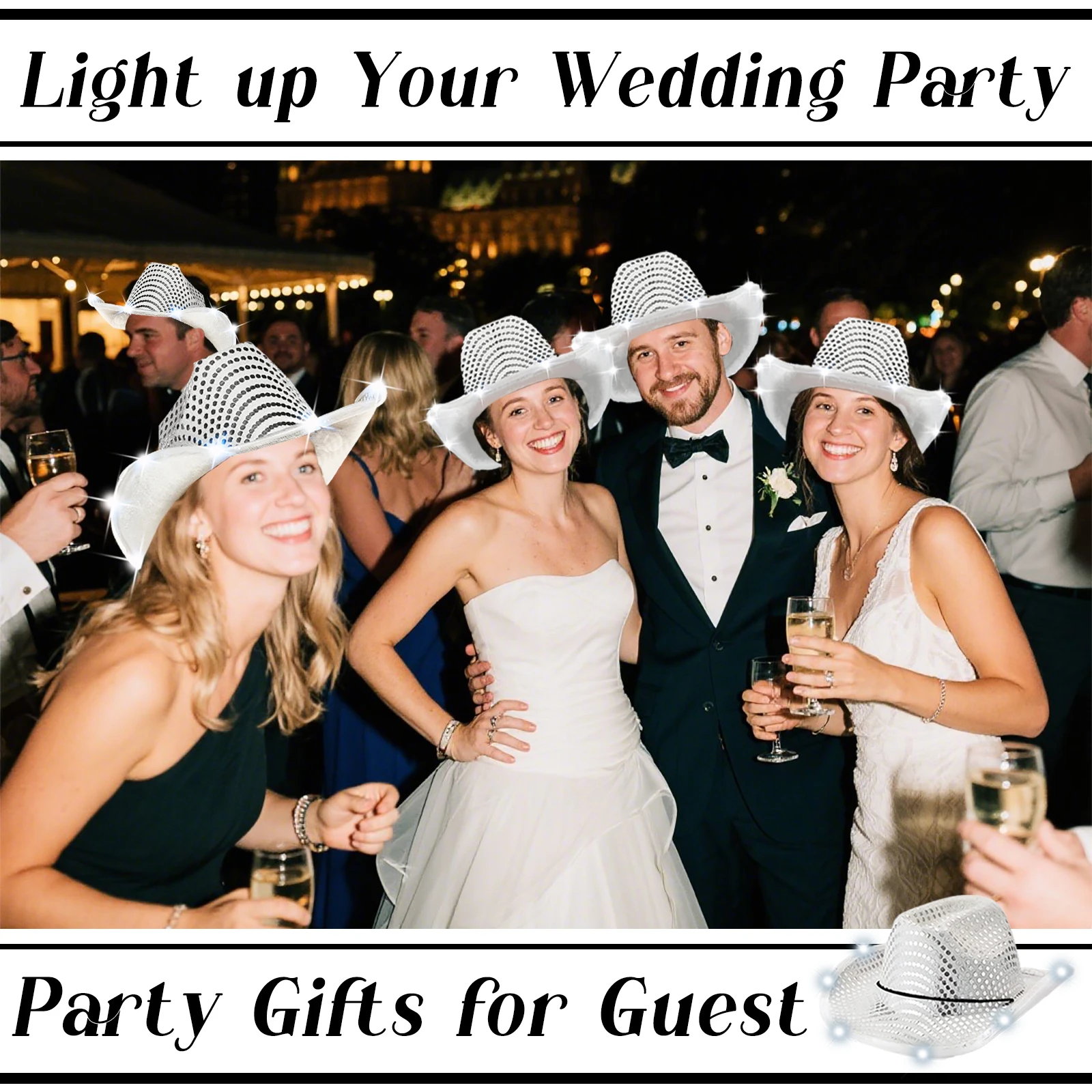 4/6/8/10/12/16Pcs LED Cowboy H - Party Hat Cone 评论和价格