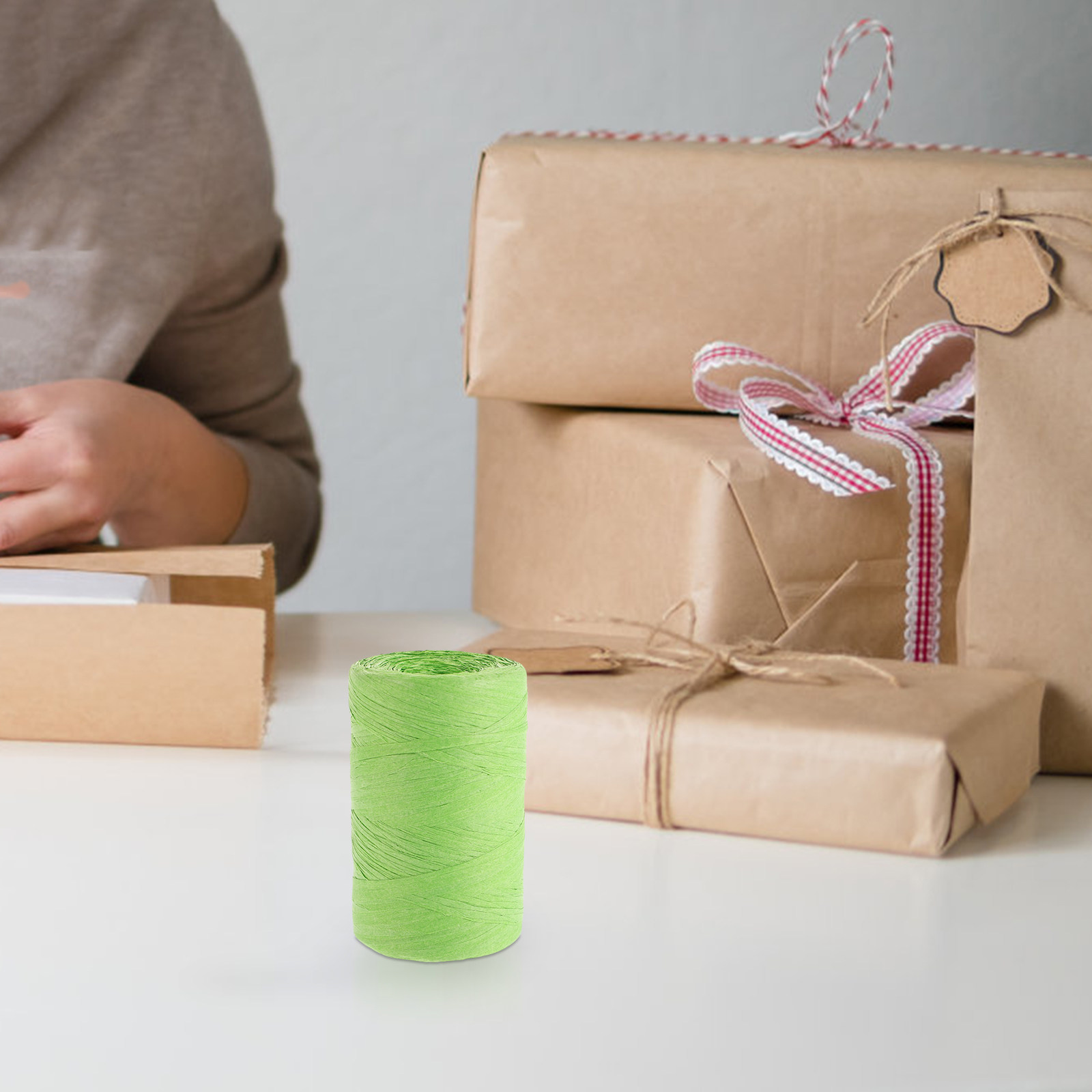 Raffia Paper Colored Flat Stri - Papercraft Supply Ribbon 评论和价格