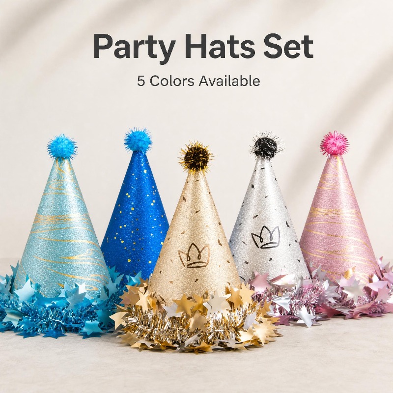Ins Style Birthday Party Sequi - Party Hat Cone 评论和价格
