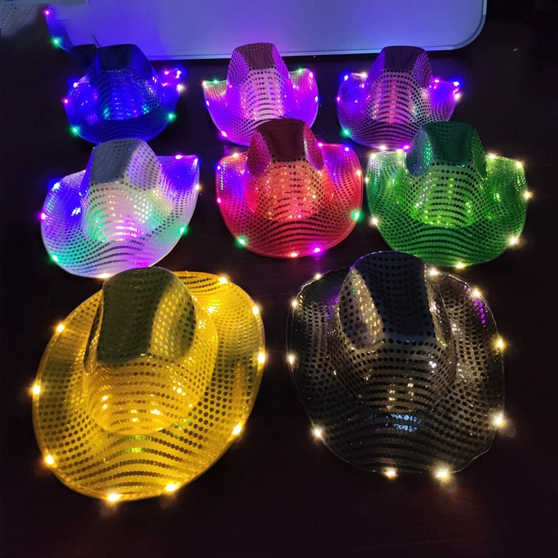 Blinky LED Light Cowboy Cowgir - Party Hat Cone 评论和价格