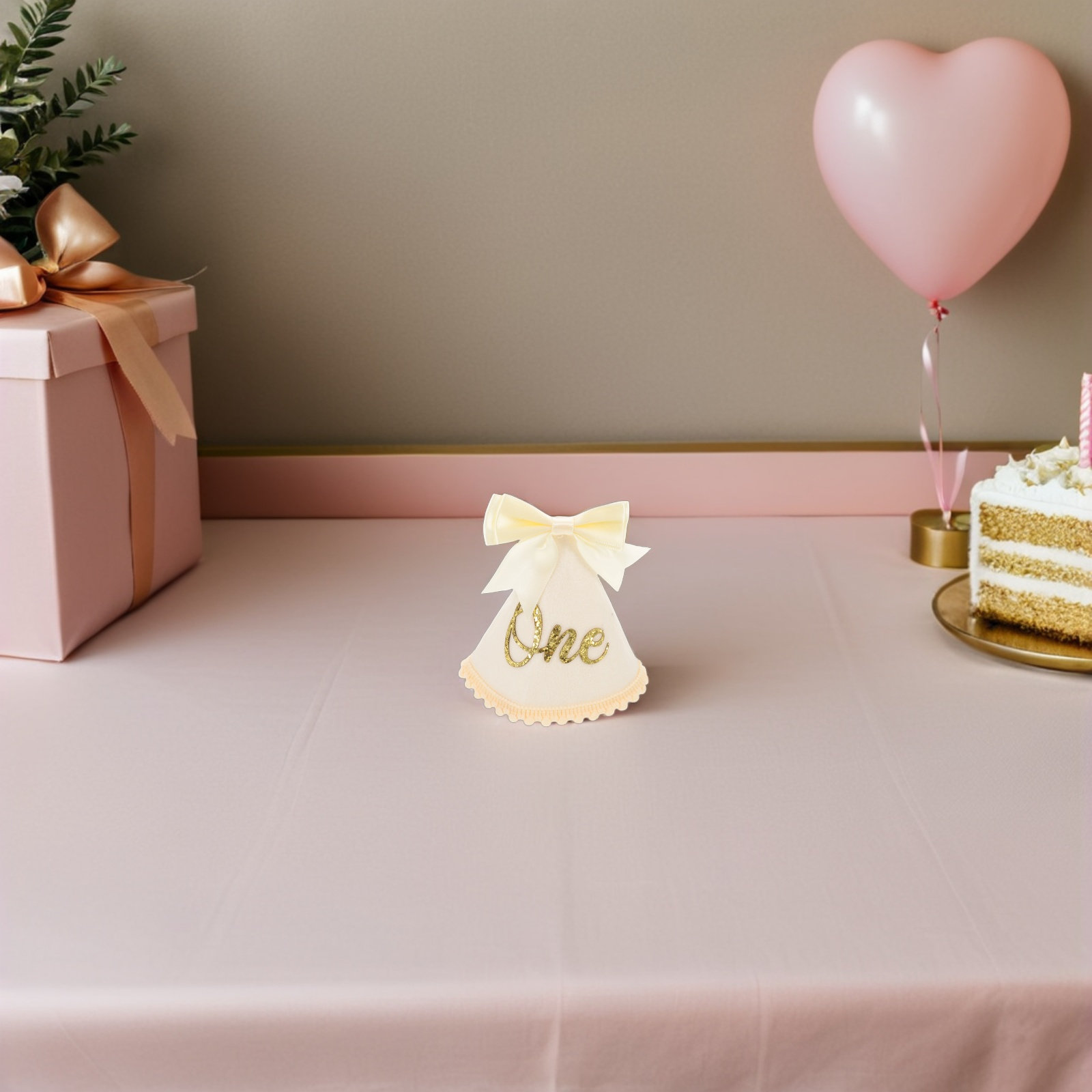 Birthday Hat Felt Bow 1St Birt - Party Hat Cone 评论和价格