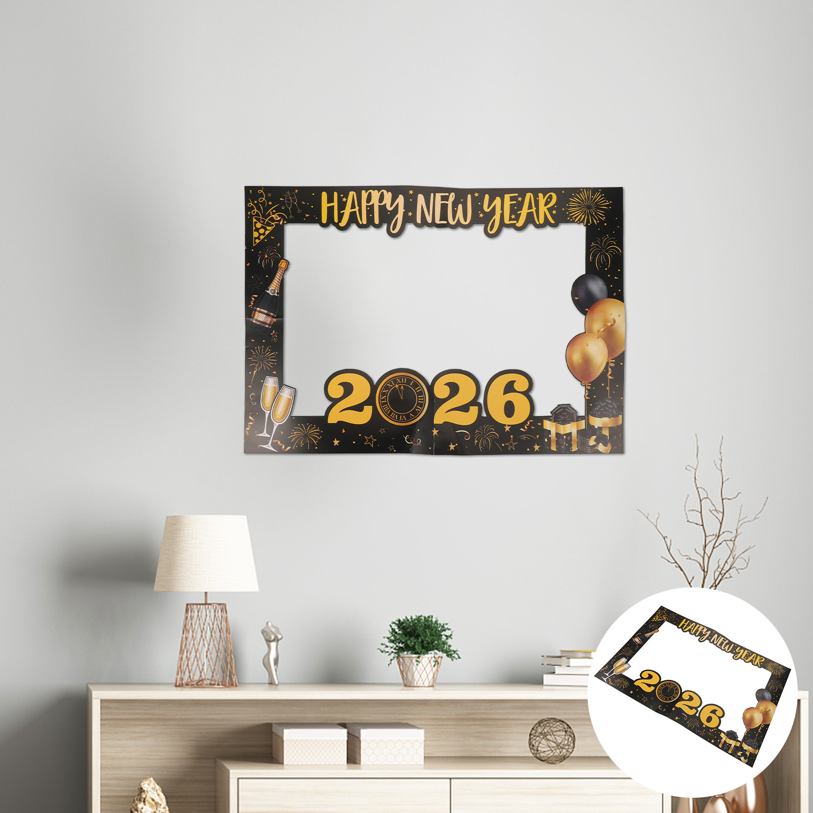 Large Handheld Cardboard New Y - Photo Booth Frame 评论和价格